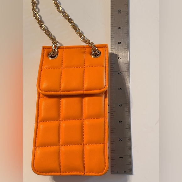 H.O.W House Of Want Small Vibrant Orange Crossbody Handbag Snap Closure - Picture 9 of 14